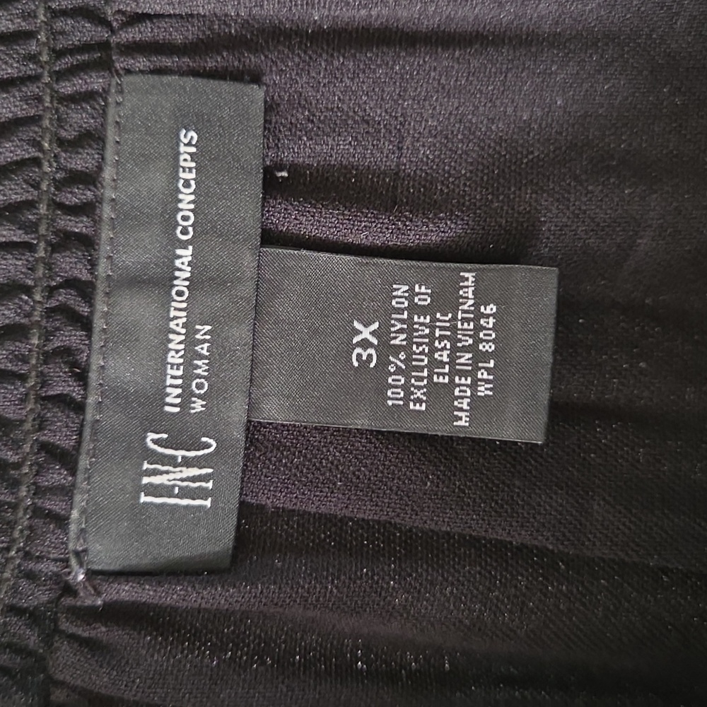 INC International Concepts Black and Teal Patterned Blouse - Picture 2 of 4